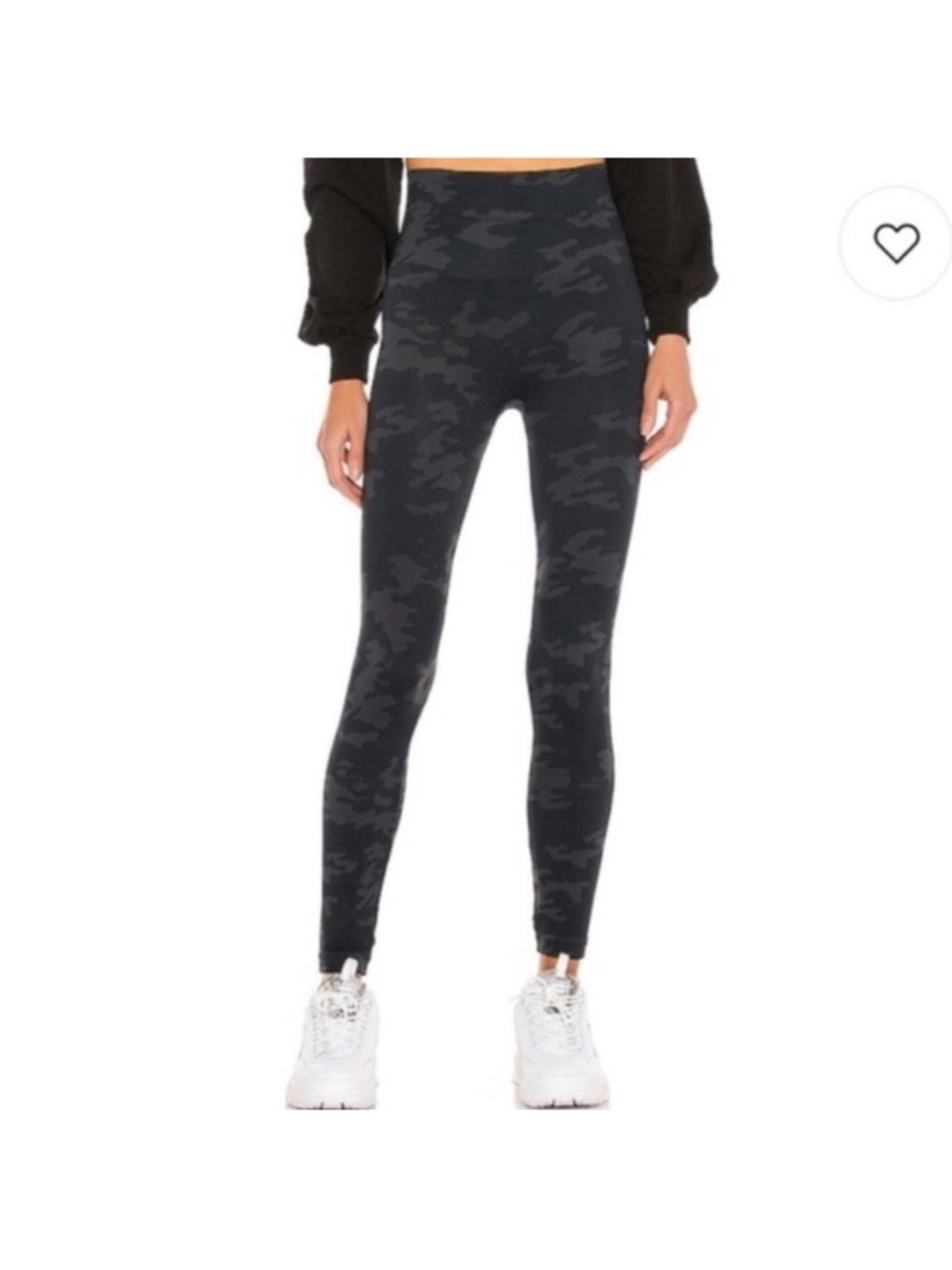 SPANX Camo Seamless High Rise Leggings in Black & Grey - S